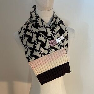 Juicy Couture Scotty Dog Scarf in Brown, Cream and Pink NWOT